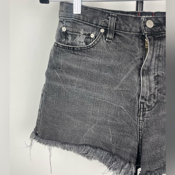 Urban Outfitters BDG Distressed Washed Black Girlfriend High Rise Denim Shorts - Picture 2 of 5
